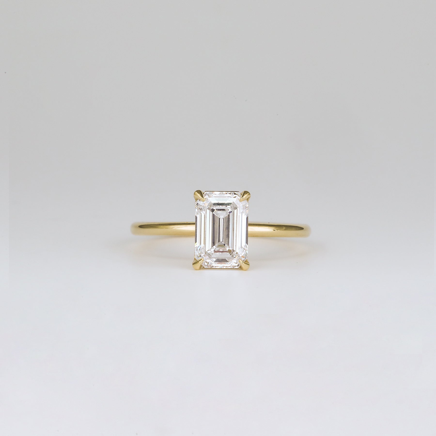 2 CT Emerald Pave Moissanite Engagement Ring