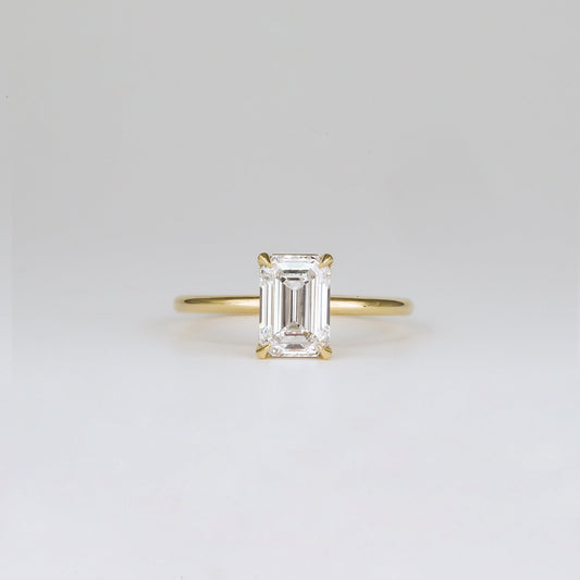 2 CT Emerald Pave Moissanite Engagement Ring