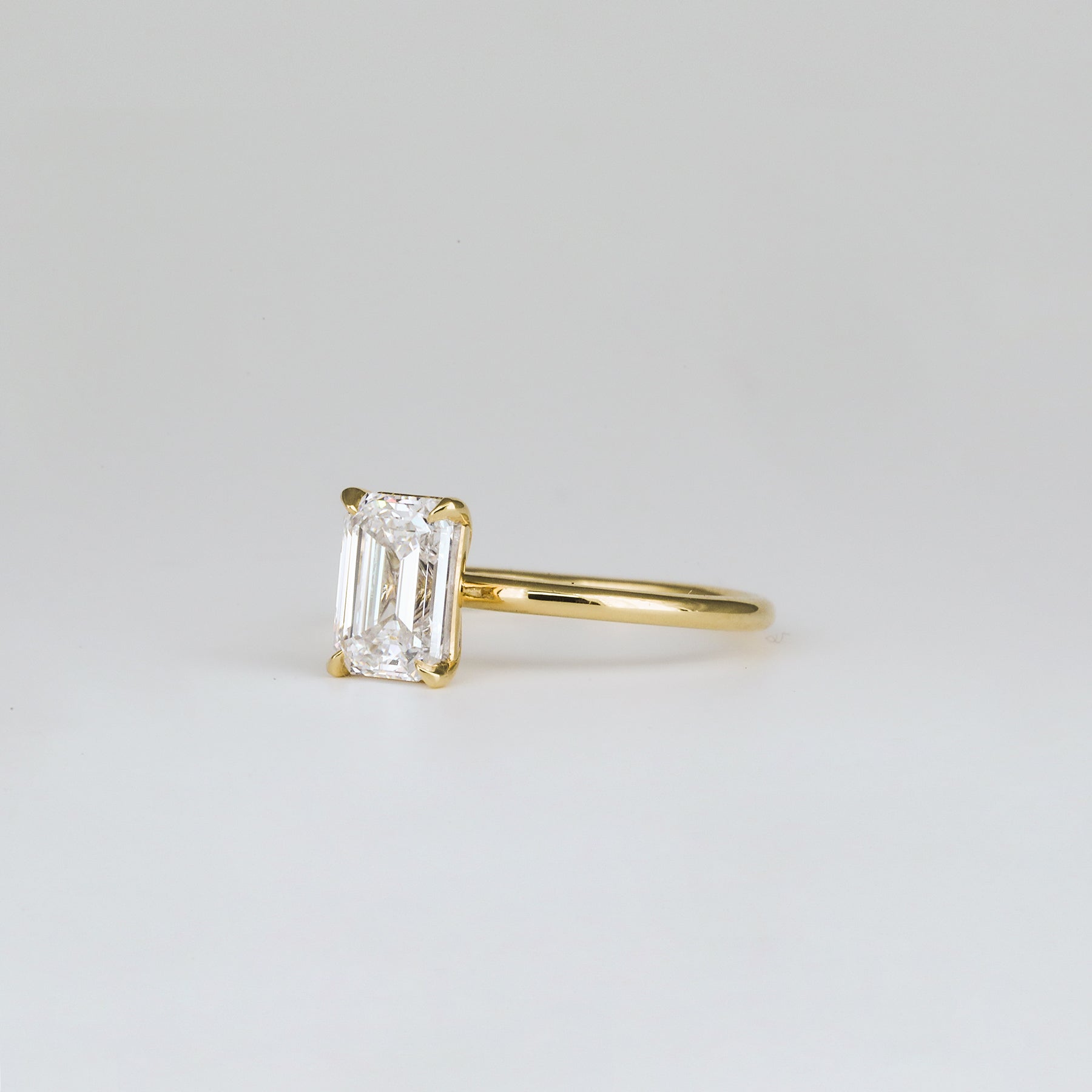 2 CT Emerald Pave Moissanite Engagement Ring