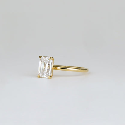 2 CT Emerald Pave Moissanite Engagement Ring