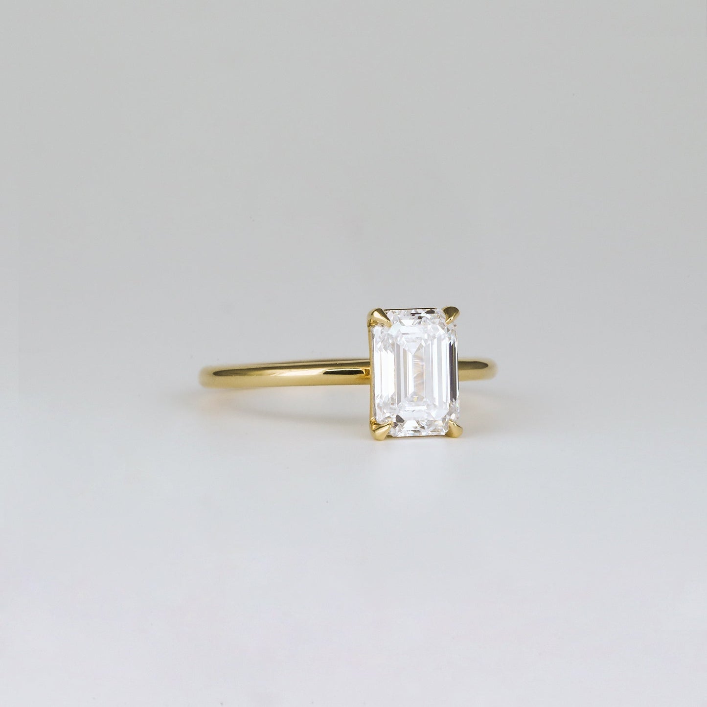 2 CT Emerald Pave Moissanite Engagement Ring