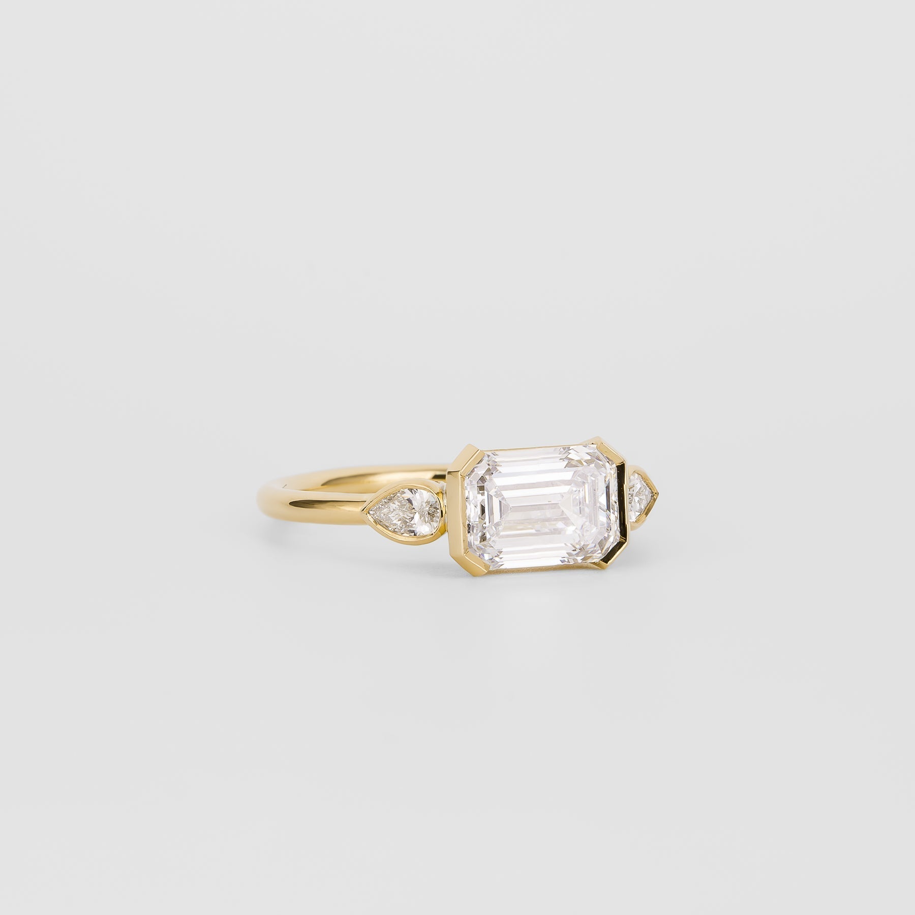 2 CT Emerald Pave Moissanite Engagement Ring