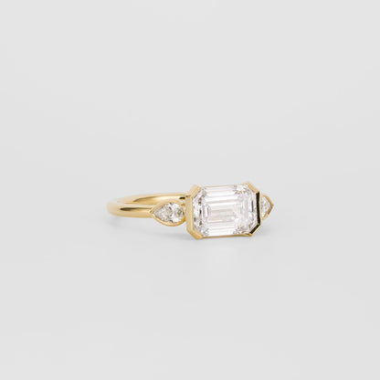 2 CT Emerald Pave Moissanite Engagement Ring