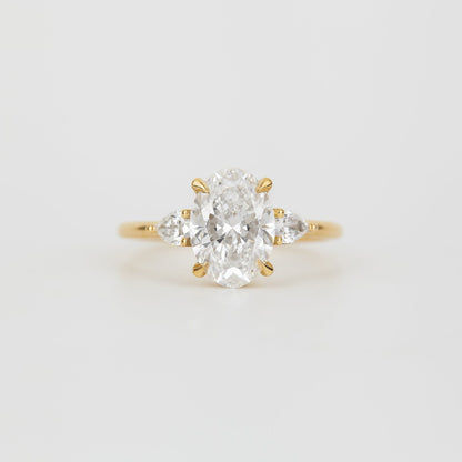 2 CT Emerald Pave Moissanite Engagement Ring