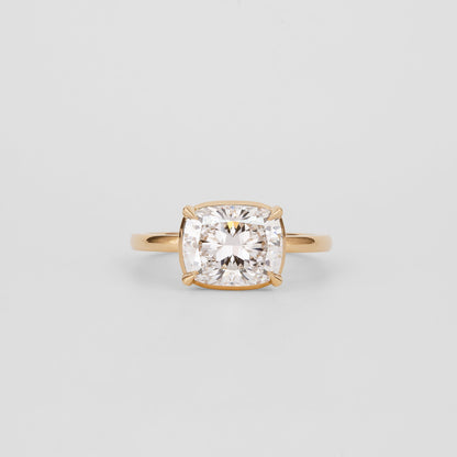 2 CT Emerald Pave Moissanite Engagement Ring