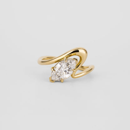 2 CT Emerald Pave Moissanite Engagement Ring