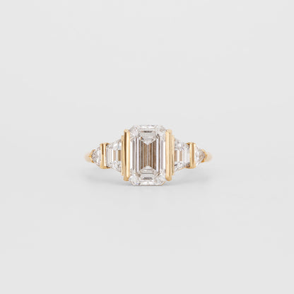 2 CT Emerald Pave Moissanite Engagement Ring