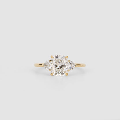 2 CT Emerald Pave Moissanite Engagement Ring