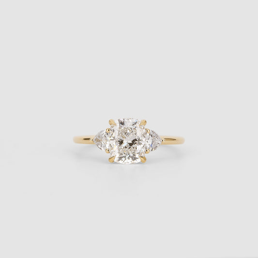 2 CT Emerald Pave Moissanite Engagement Ring