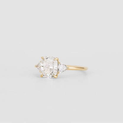 2 CT Emerald Pave Moissanite Engagement Ring