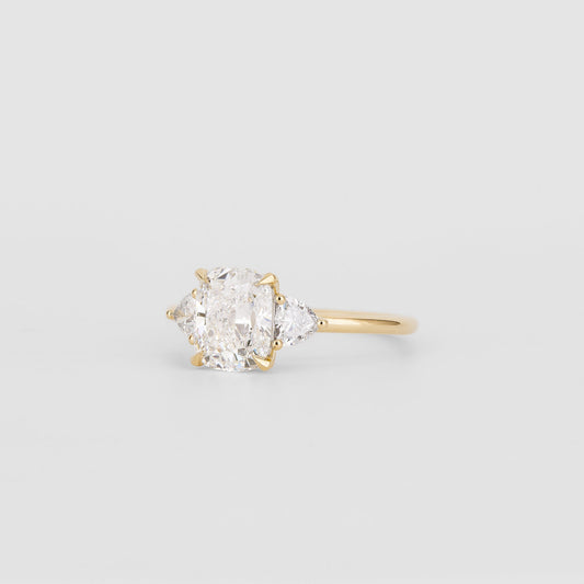 2 CT Emerald Pave Moissanite Engagement Ring