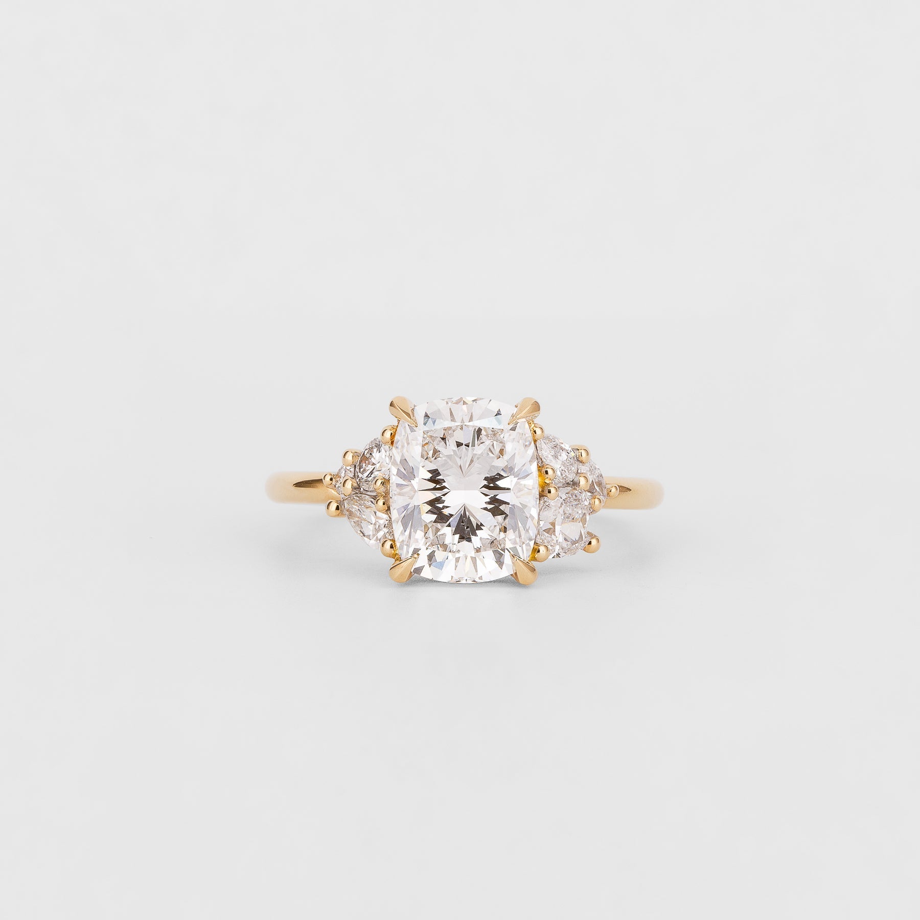 2 CT Emerald Pave Moissanite Engagement Ring