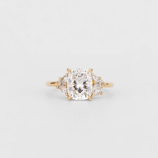 2 CT Emerald Pave Moissanite Engagement Ring