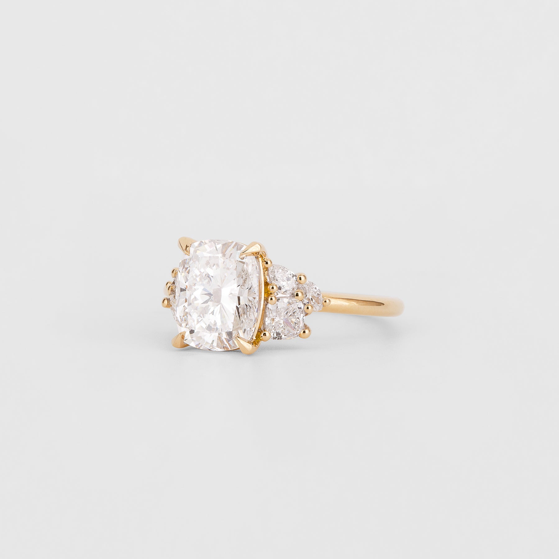 2 CT Emerald Pave Moissanite Engagement Ring