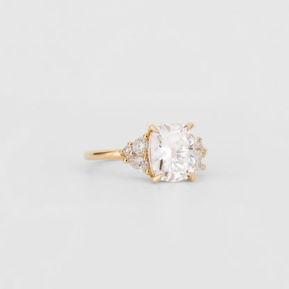 2 CT Emerald Pave Moissanite Engagement Ring