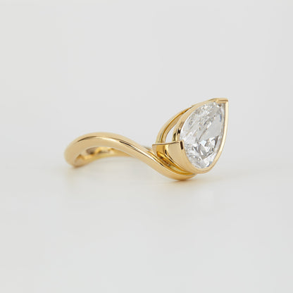 2 CT Emerald Pave Moissanite Engagement Ring