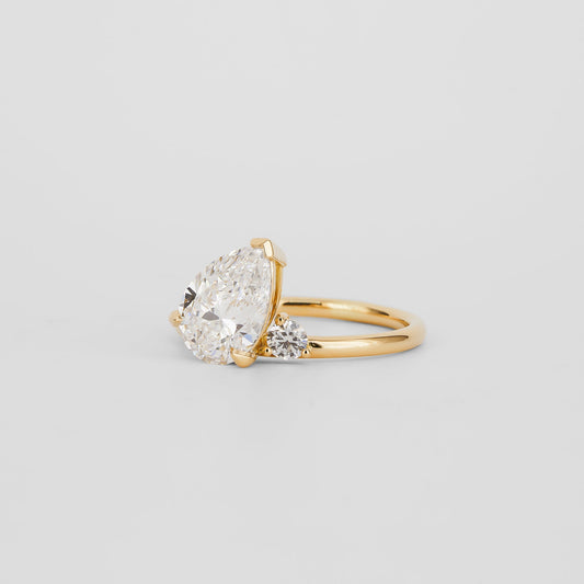 2 CT Emerald Pave Moissanite Engagement Ring