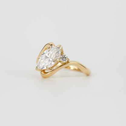 2 CT Emerald Pave Moissanite Engagement Ring