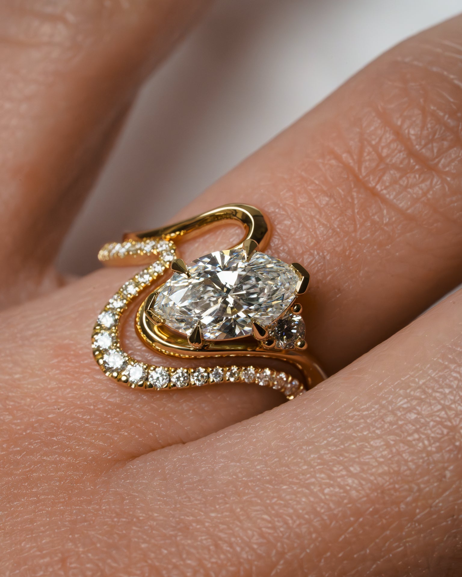 2 CT Emerald Pave Moissanite Engagement Ring