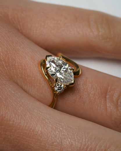 2 CT Emerald Pave Moissanite Engagement Ring