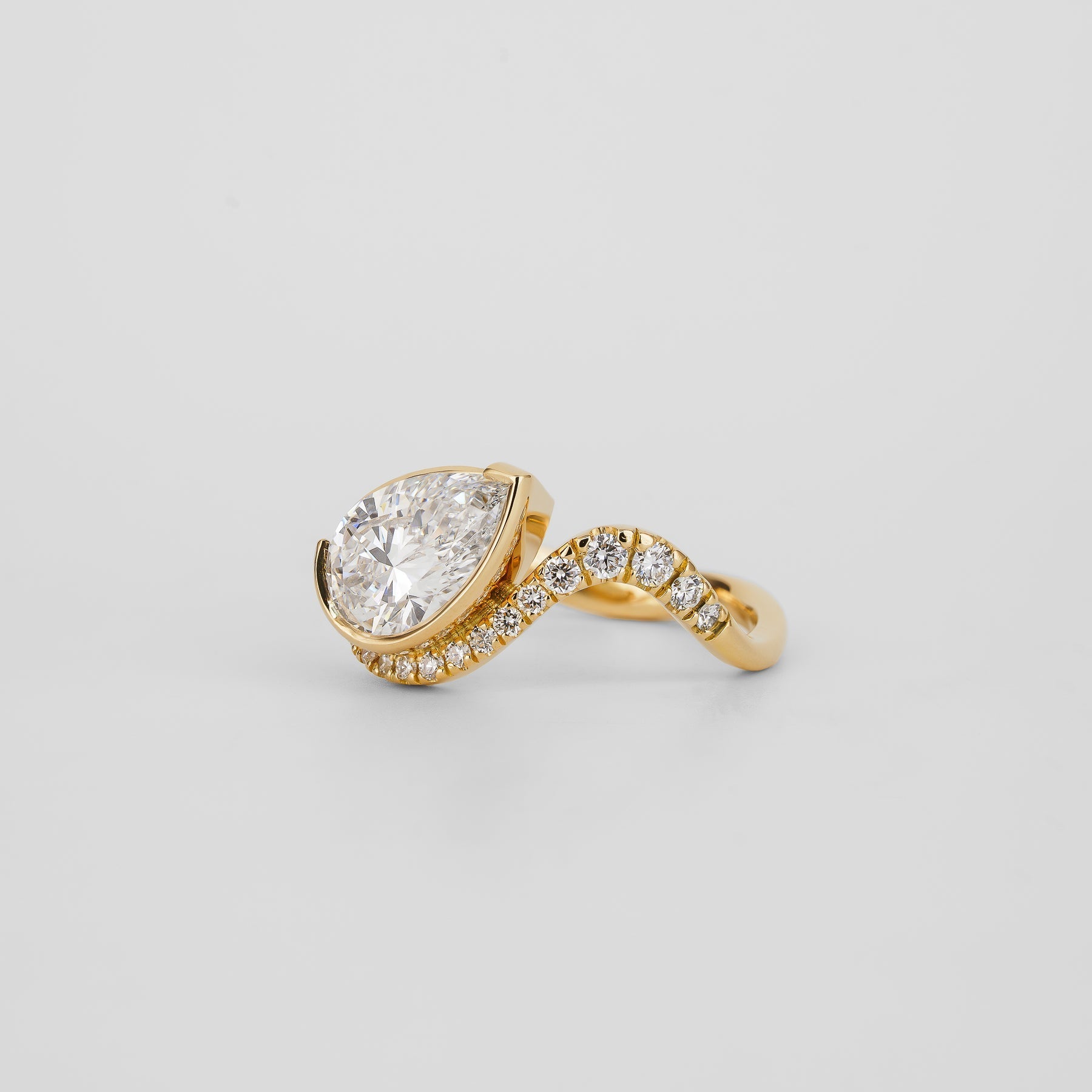 2 CT Emerald Pave Moissanite Engagement Ring