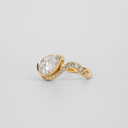 2 CT Emerald Pave Moissanite Engagement Ring