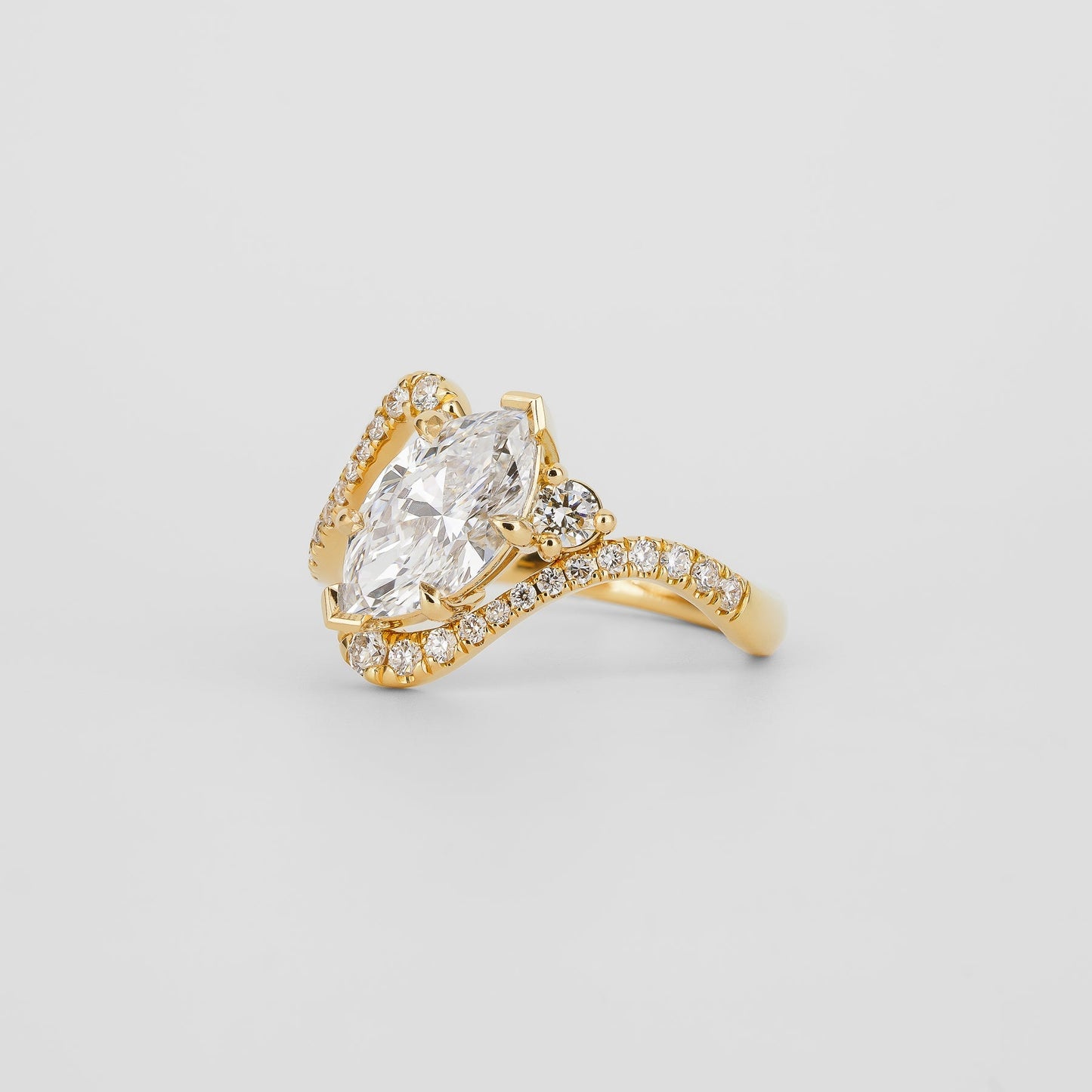 2 CT Emerald Pave Moissanite Engagement Ring