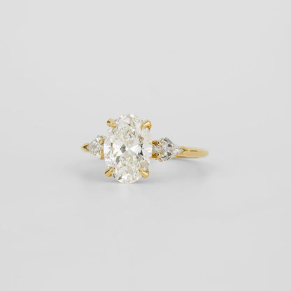 2 CT Emerald Pave Moissanite Engagement Ring