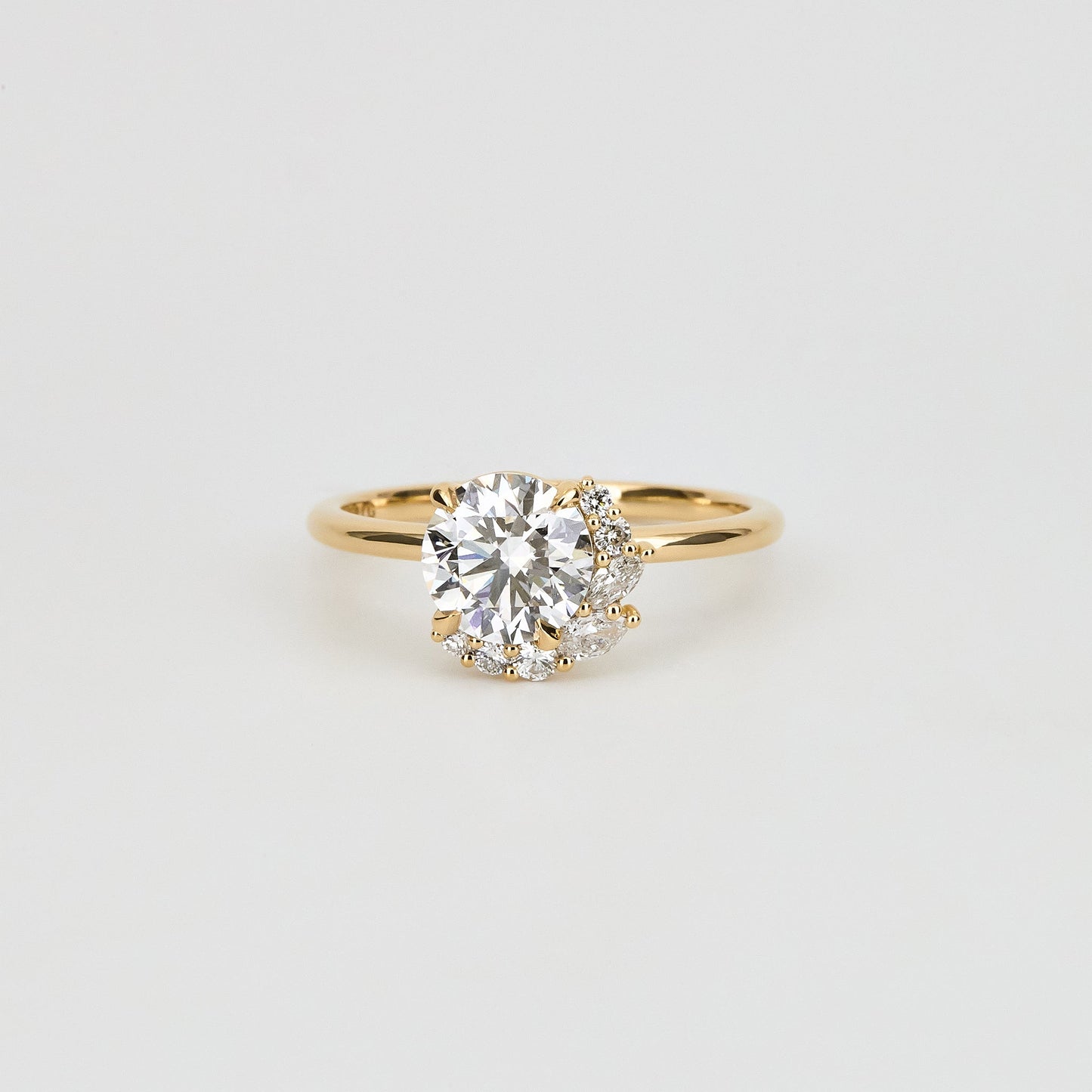 2 CT Emerald Pave Moissanite Engagement Ring
