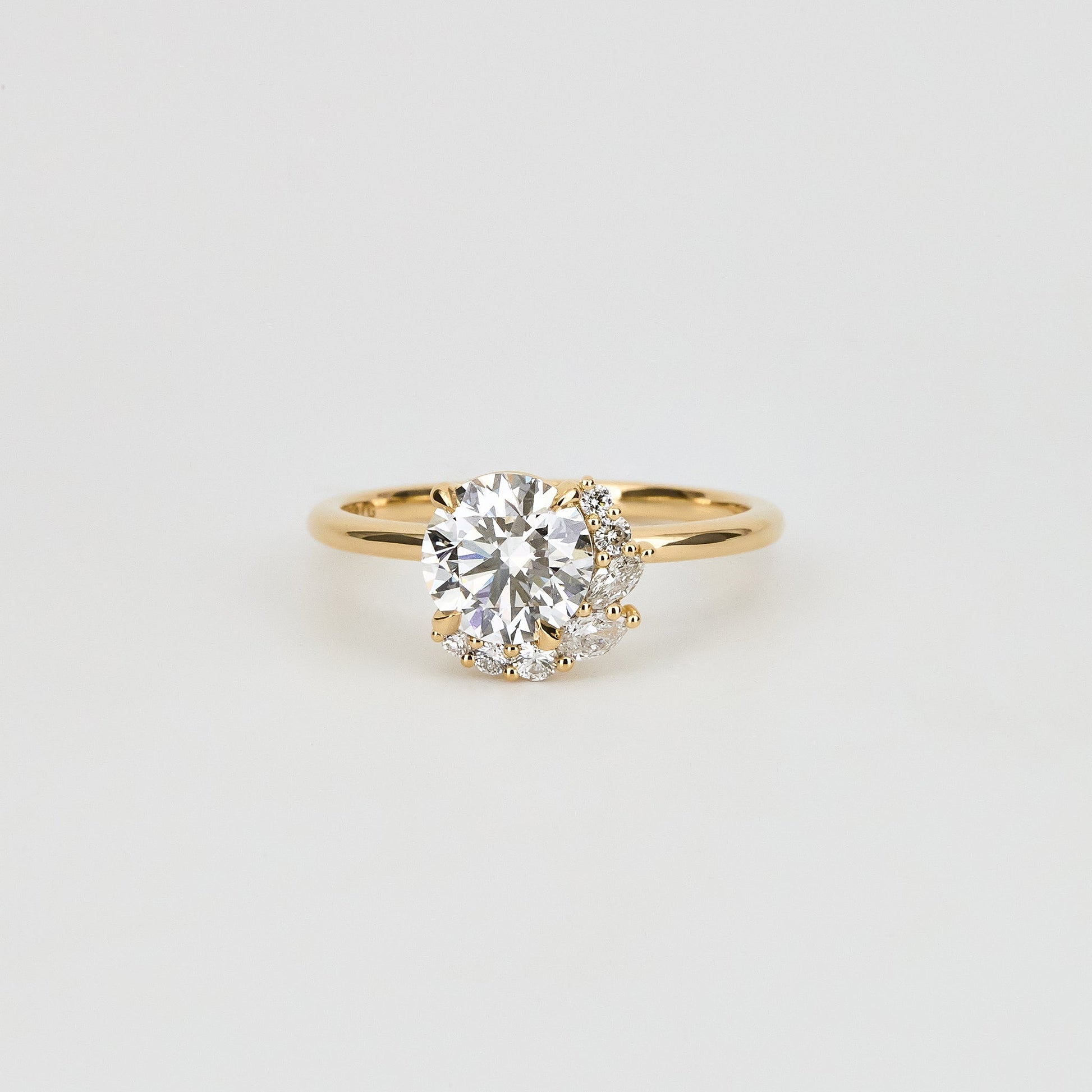 2 CT Emerald Pave Moissanite Engagement Ring