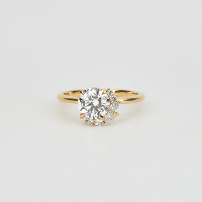 2 CT Emerald Pave Moissanite Engagement Ring