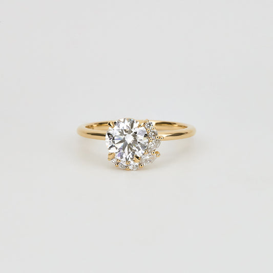 2 CT Emerald Pave Moissanite Engagement Ring