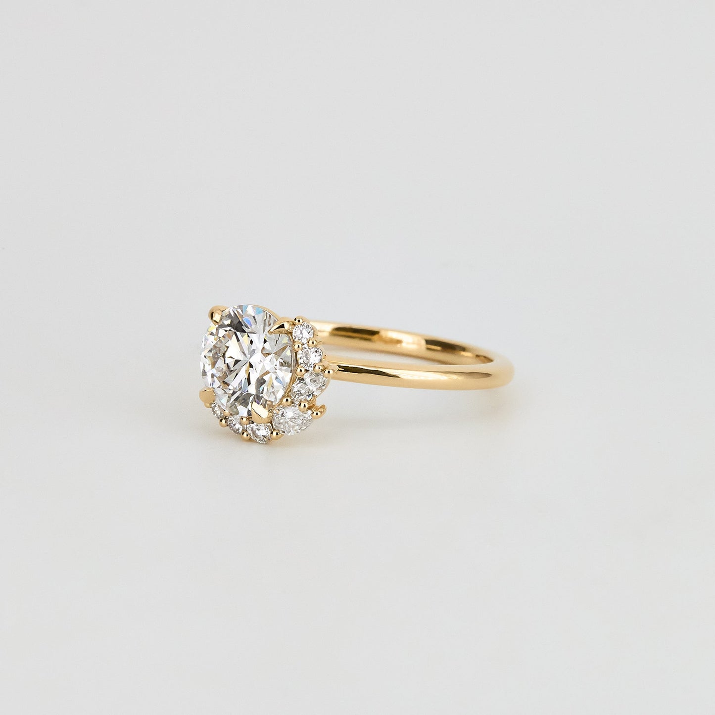 2 CT Emerald Pave Moissanite Engagement Ring
