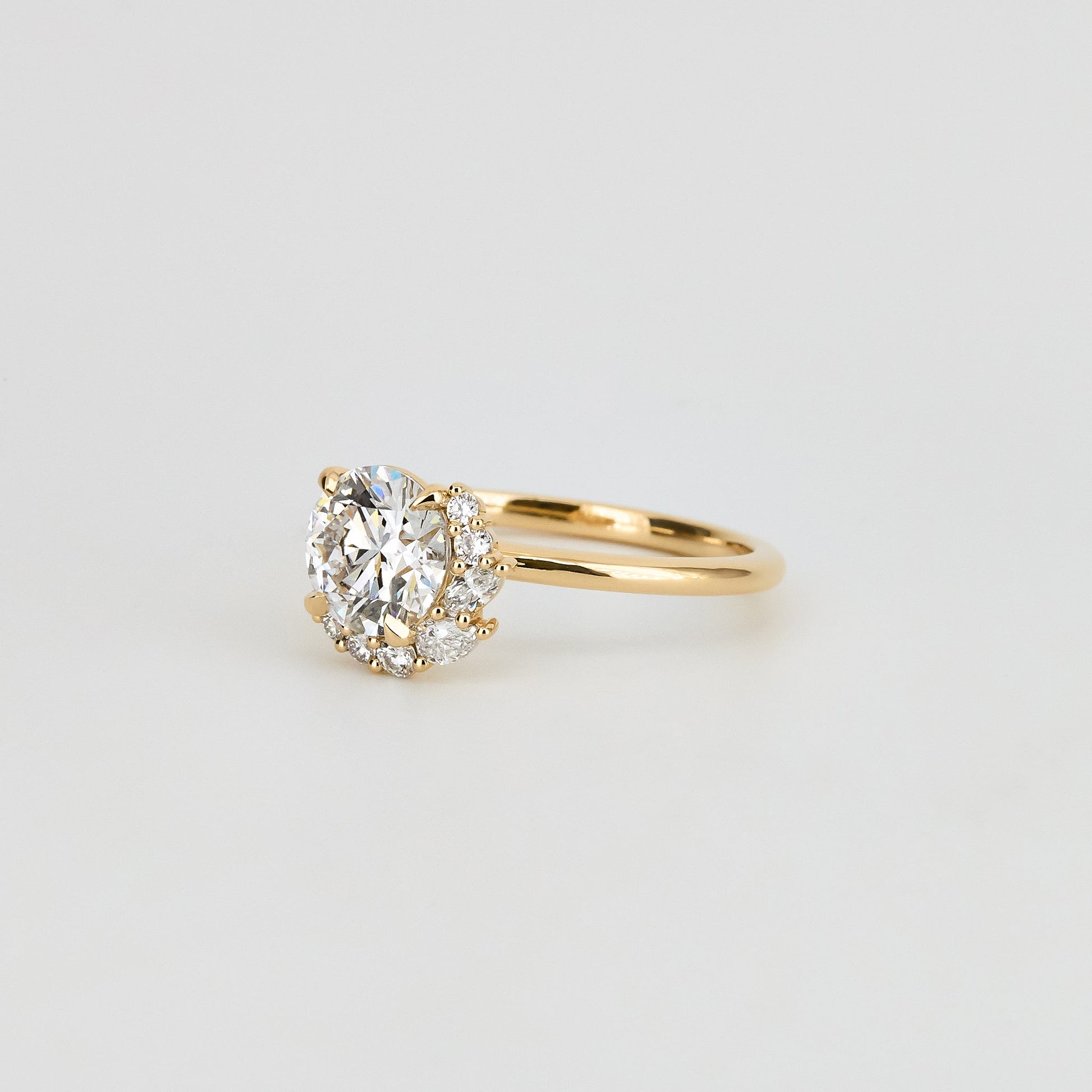 2 CT Emerald Pave Moissanite Engagement Ring