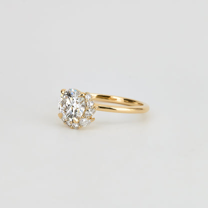 2 CT Emerald Pave Moissanite Engagement Ring