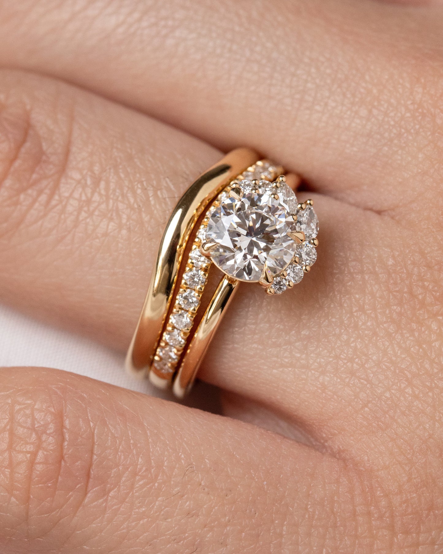 2 CT Emerald Pave Moissanite Engagement Ring