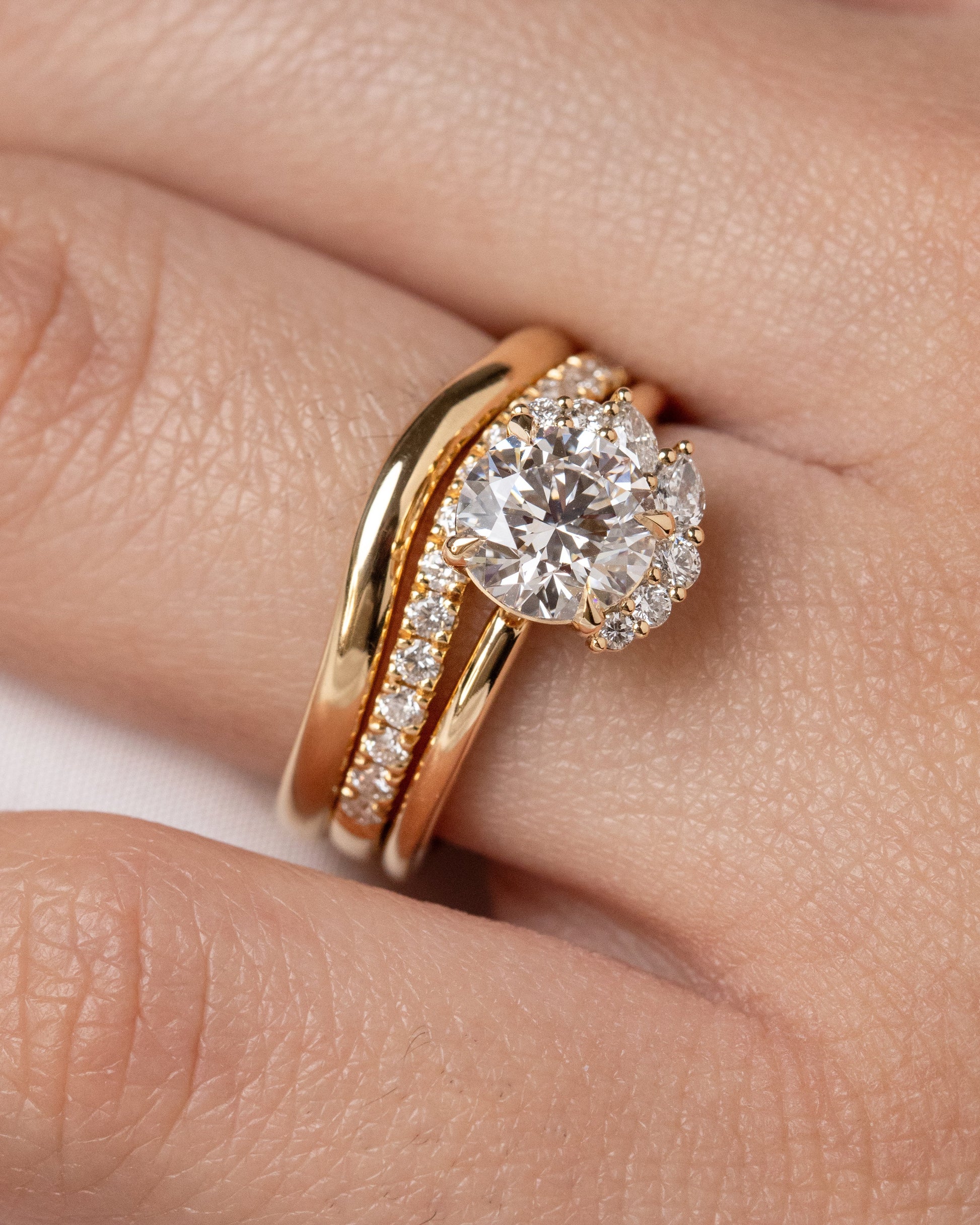 2 CT Emerald Pave Moissanite Engagement Ring