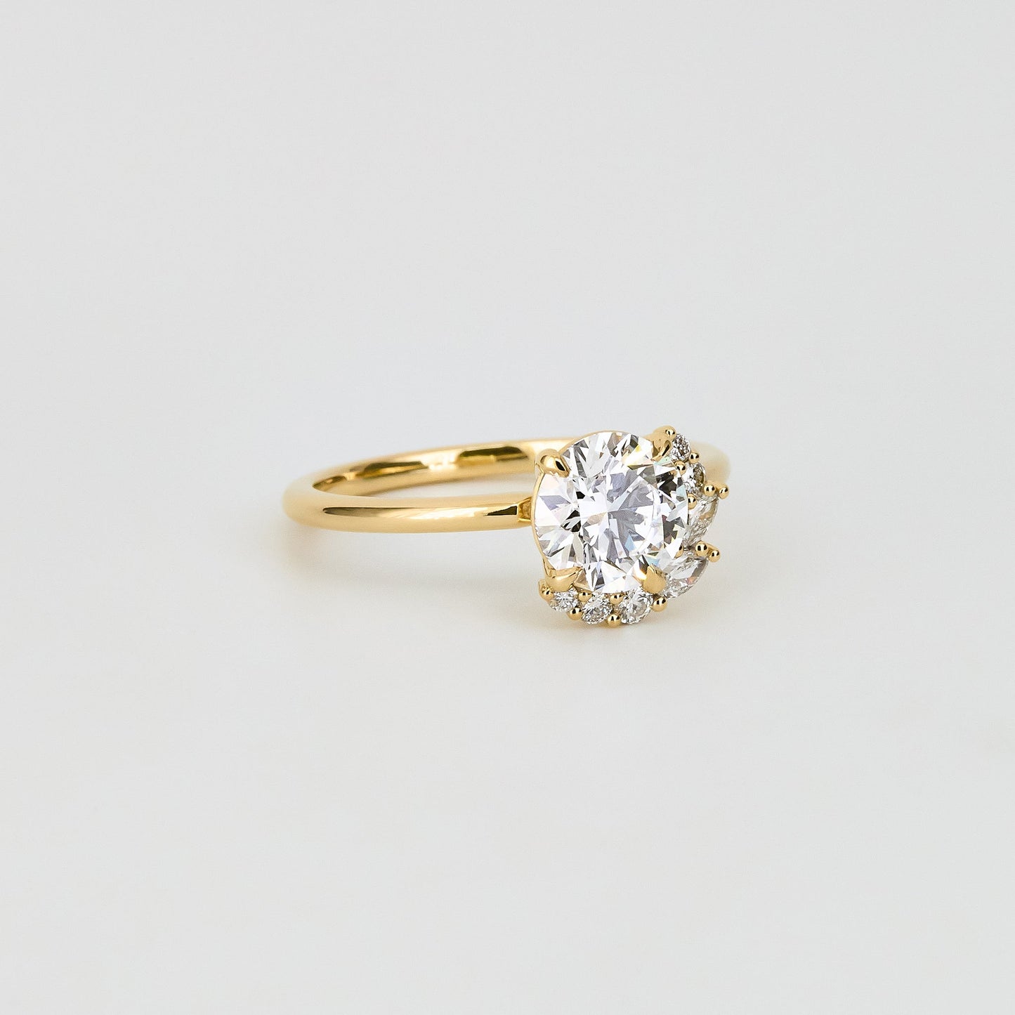 2 CT Emerald Pave Moissanite Engagement Ring