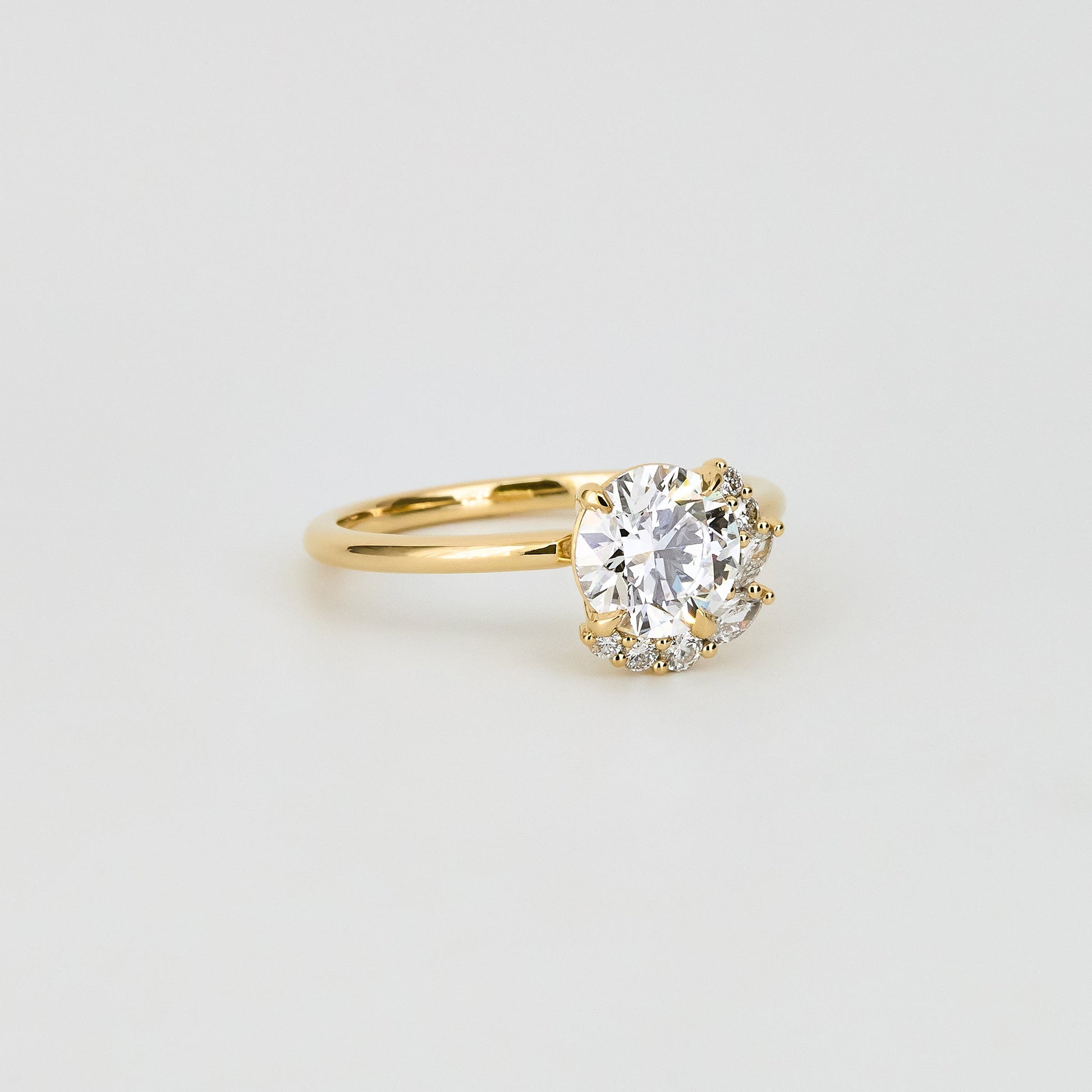 2 CT Emerald Pave Moissanite Engagement Ring