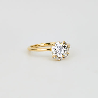 2 CT Emerald Pave Moissanite Engagement Ring