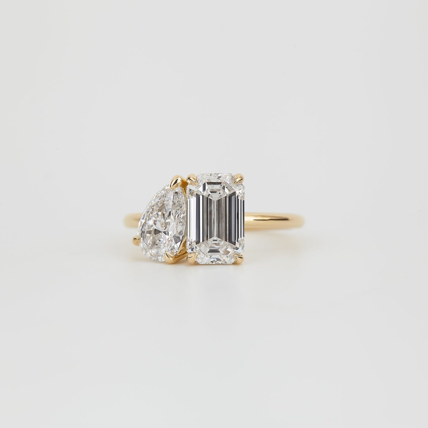 2 CT Emerald Pave Moissanite Engagement Ring