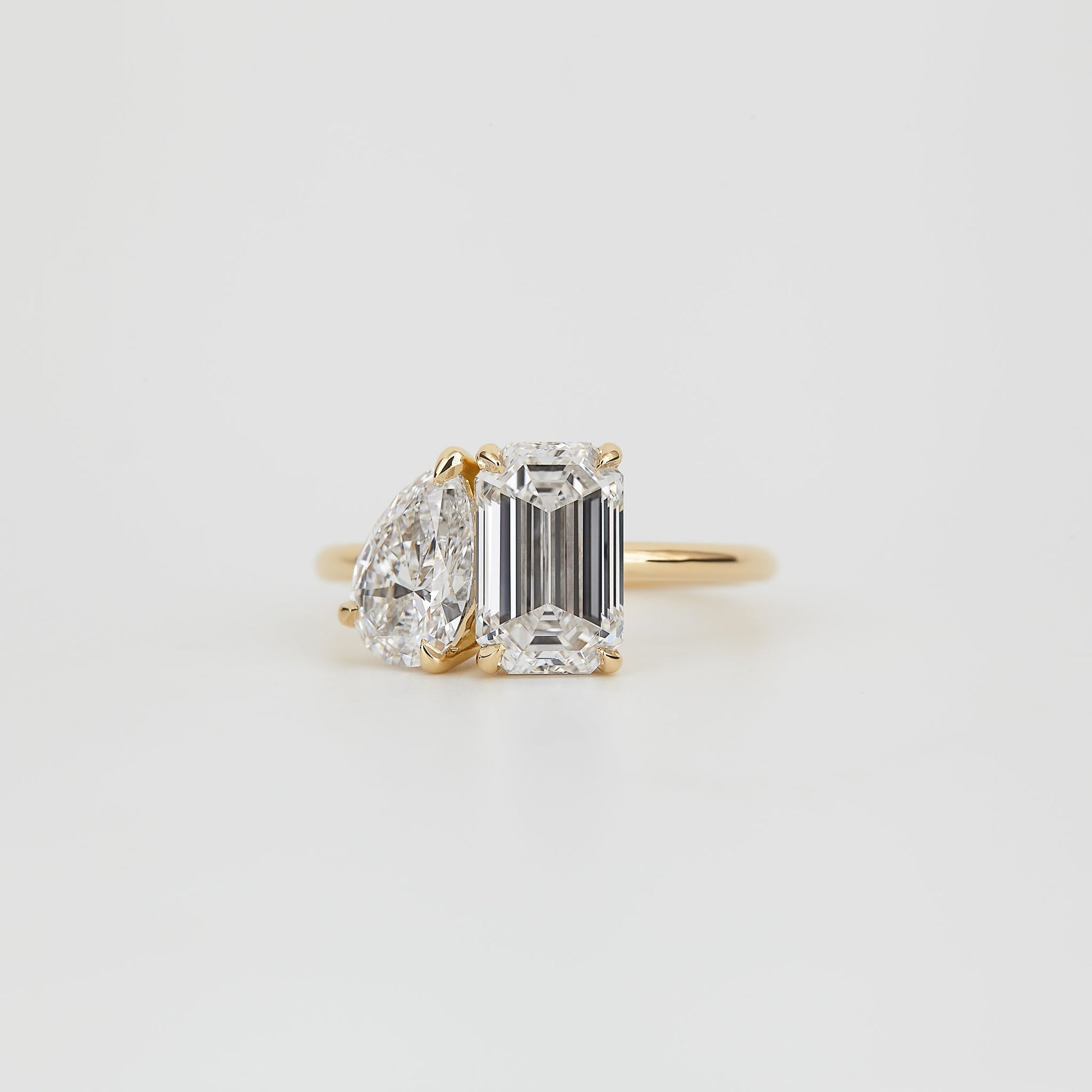 2 CT Emerald Pave Moissanite Engagement Ring