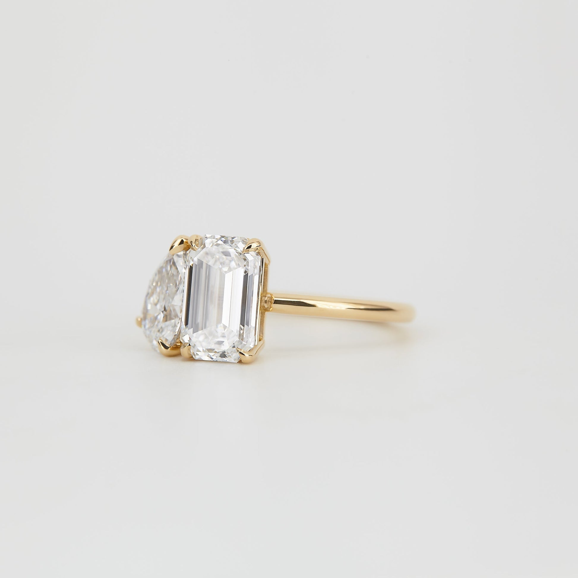 2 CT Emerald Pave Moissanite Engagement Ring