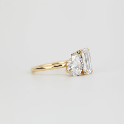 2 CT Emerald Pave Moissanite Engagement Ring