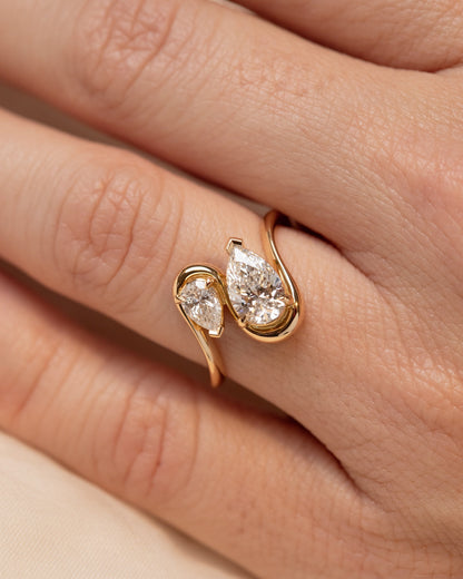 2 CT Emerald Pave Moissanite Engagement Ring