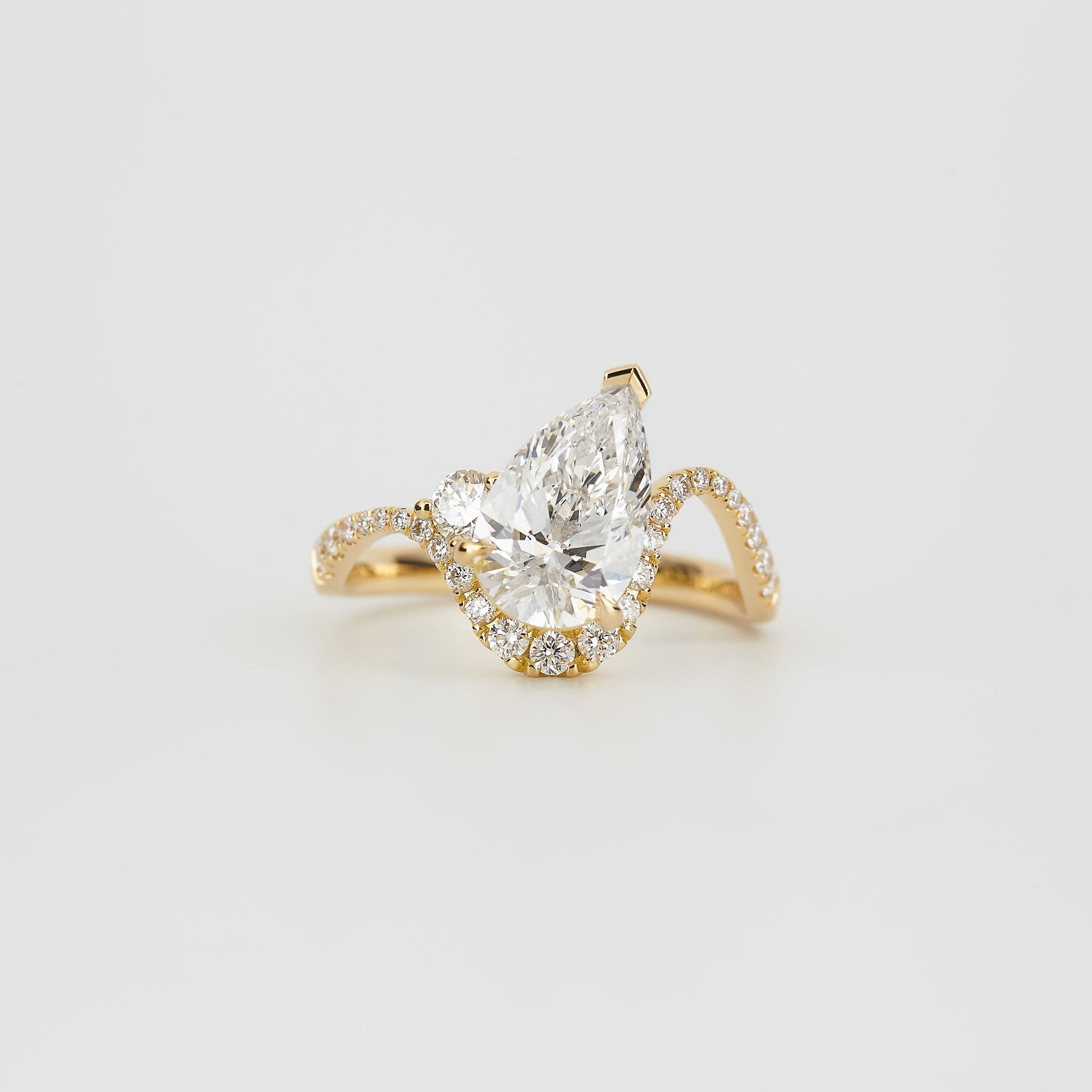 2 CT Emerald Pave Moissanite Engagement Ring