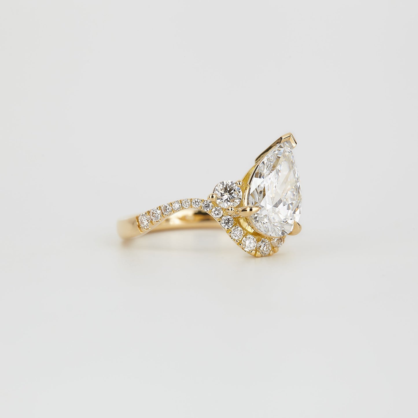 2 CT Emerald Pave Moissanite Engagement Ring