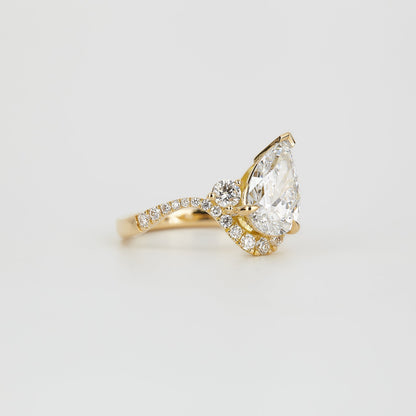 2 CT Emerald Pave Moissanite Engagement Ring