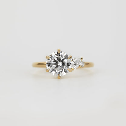 2 CT Emerald Pave Moissanite Engagement Ring