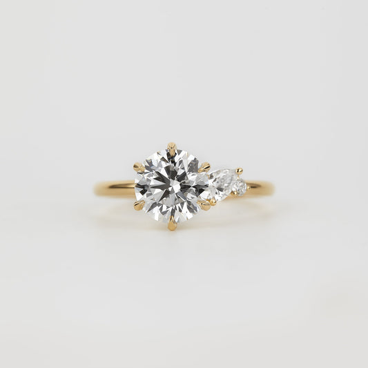2 CT Emerald Pave Moissanite Engagement Ring